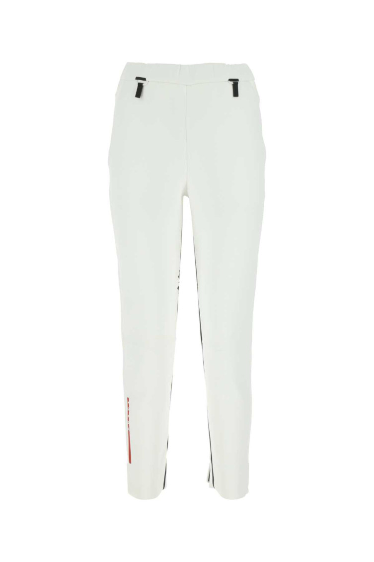 Prada Back Pleat Cropped Pant In White