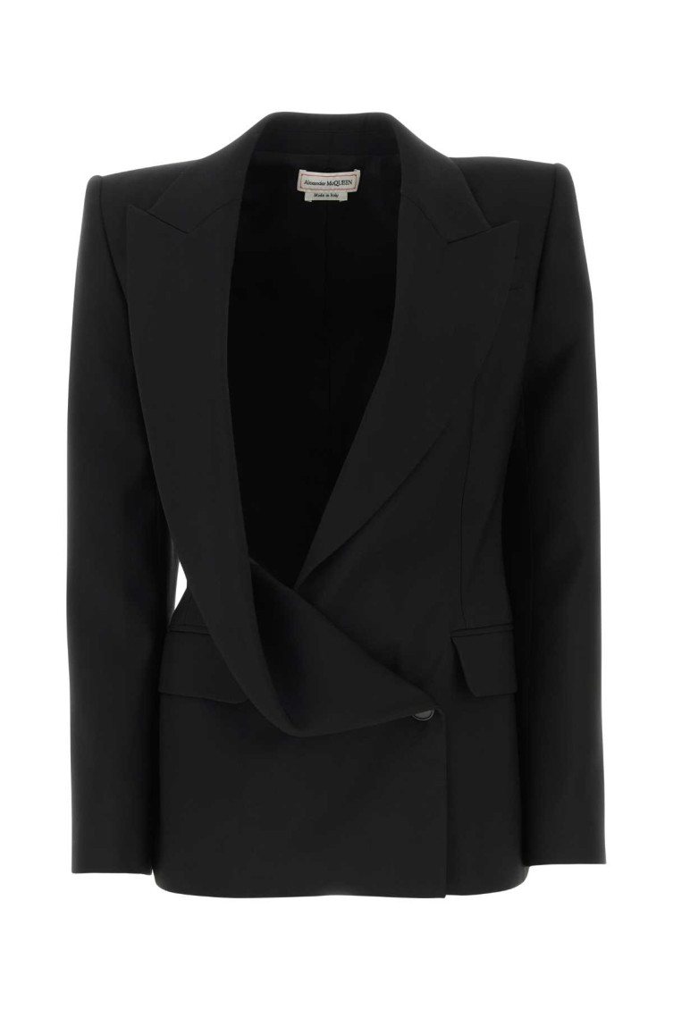 ALEXANDER MCQUEEN BLACK SINGLE BREASTED BLAZER