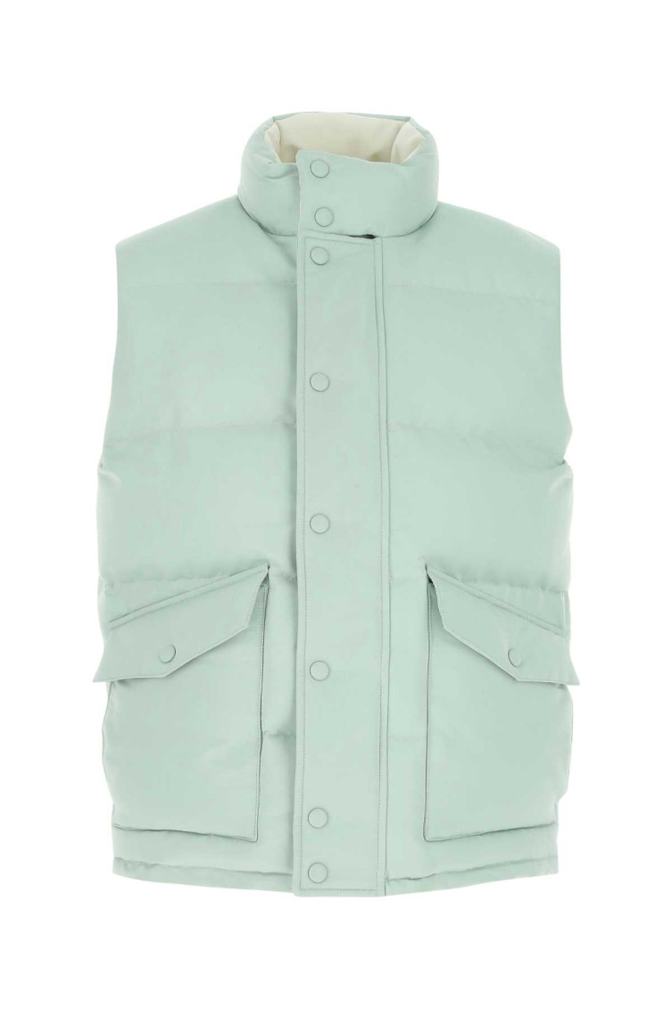 Alexander Mcqueen Structured Sleeveless Jacket With Front Flap Pockets In Blue