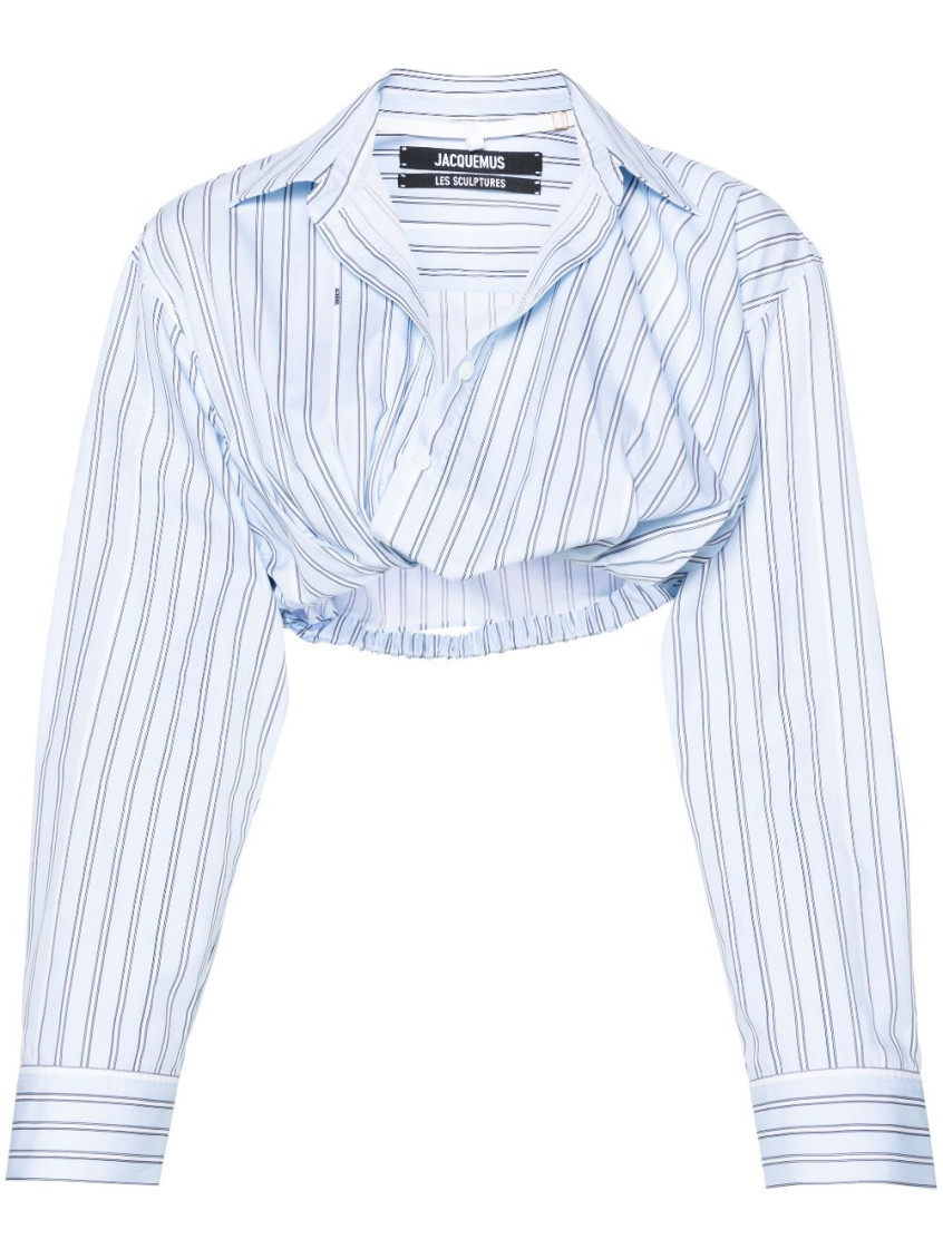 Shop Jacquemus Light Blue Courte Shirt