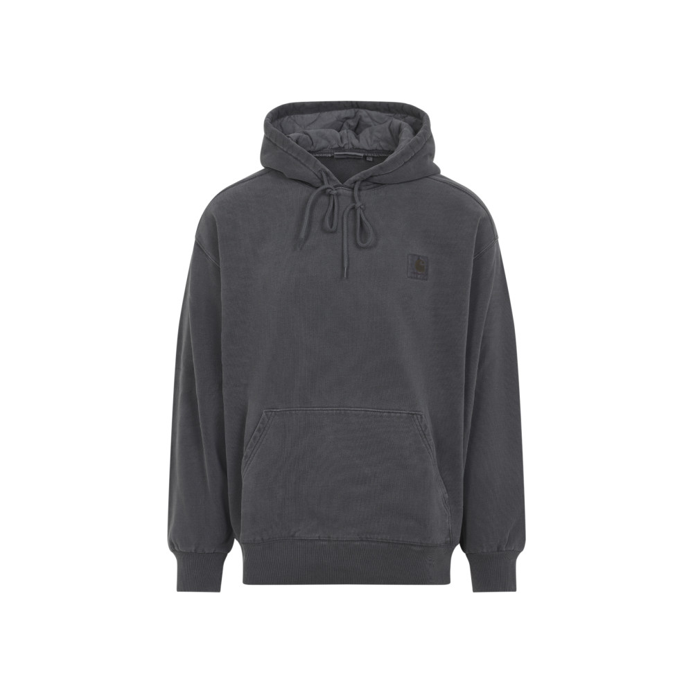 Carhartt Hooded Cotton Vista Sweater With Tonal Details And Logo Patch In Black