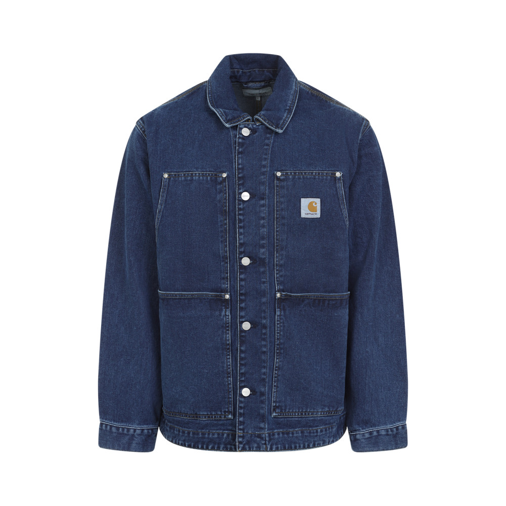 Carhartt Logo Double Front Denim Jacket In Blue