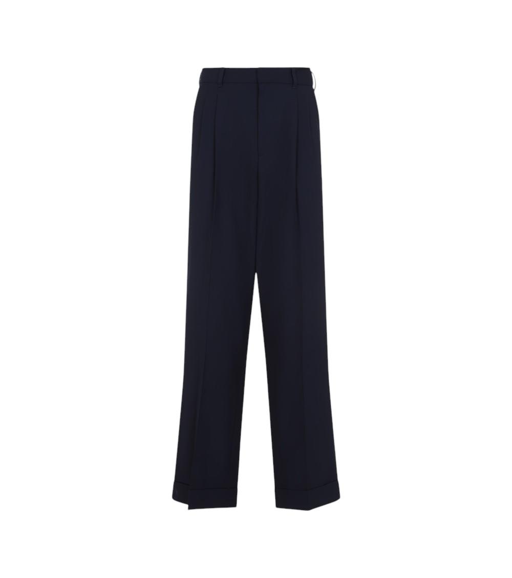 Casablanca Tailored Trousers With Front Pleats In Navy Blue