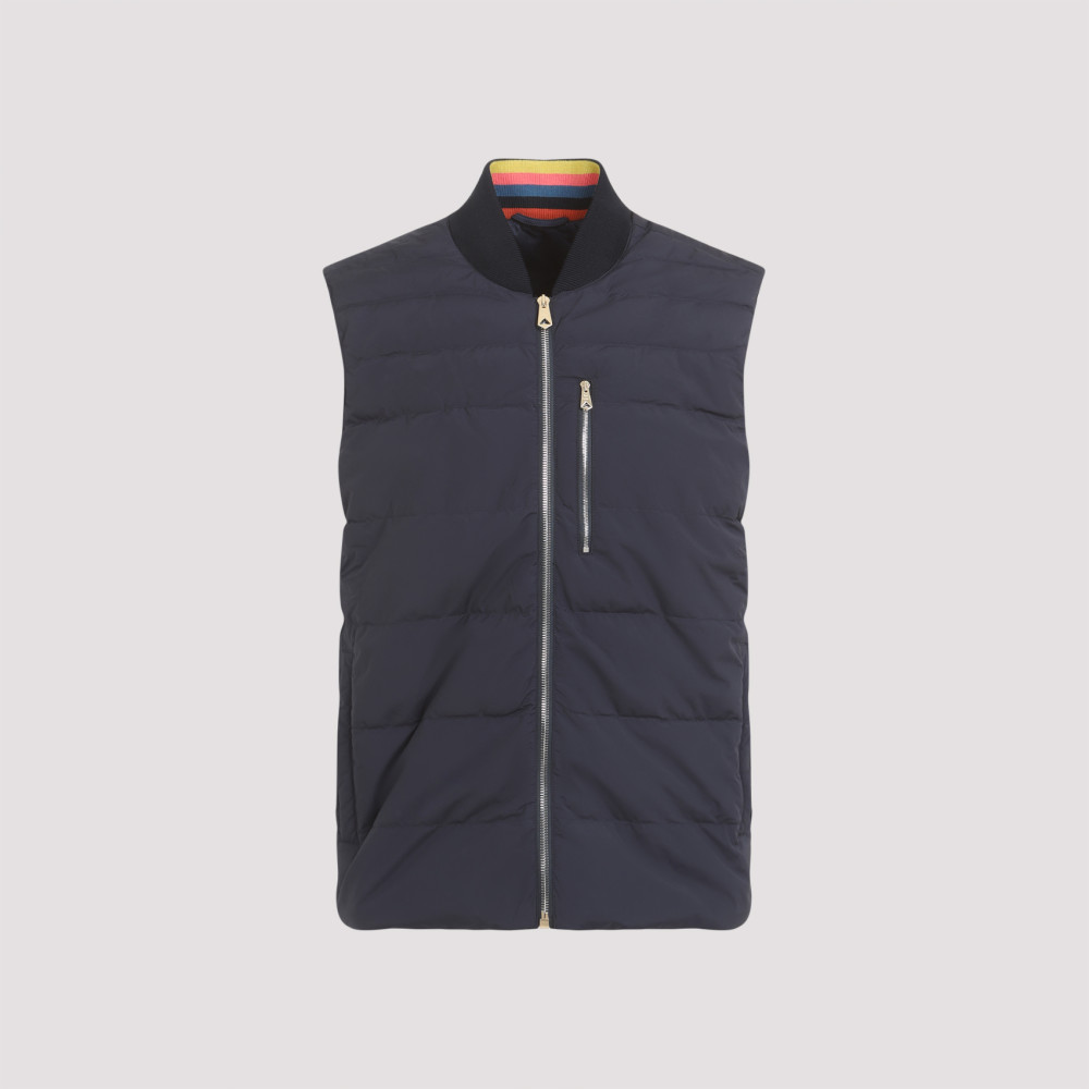 Shop Paul Smith Navy Blue Hybrid Down Gilet