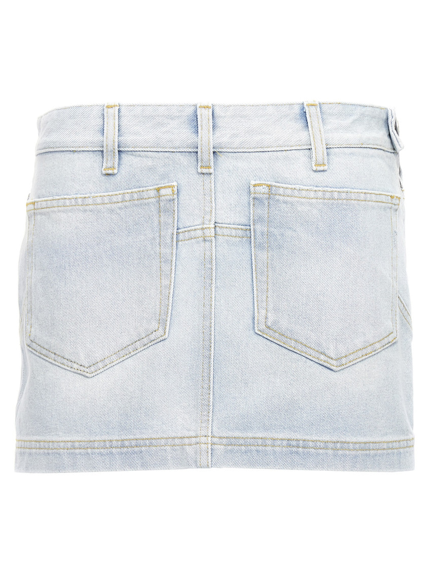 Attico Sky Blue Abra Mini Denim Skirt In Light Blue