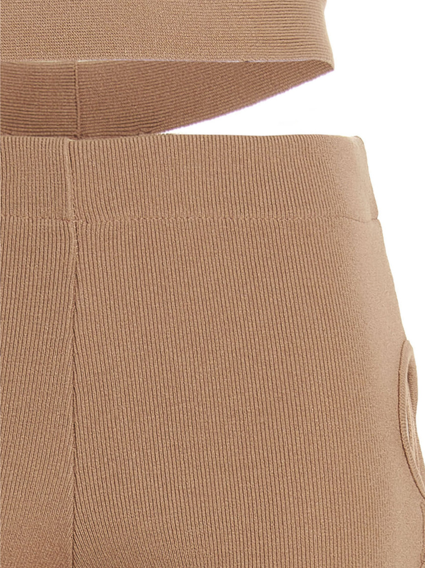 パンツ ANDREADAMO Cut out pants with lacing (ADFW22PA08770476 002) ANDREĀDAMO cut-out ribbed-knit Trousers | Black | FARFETCH