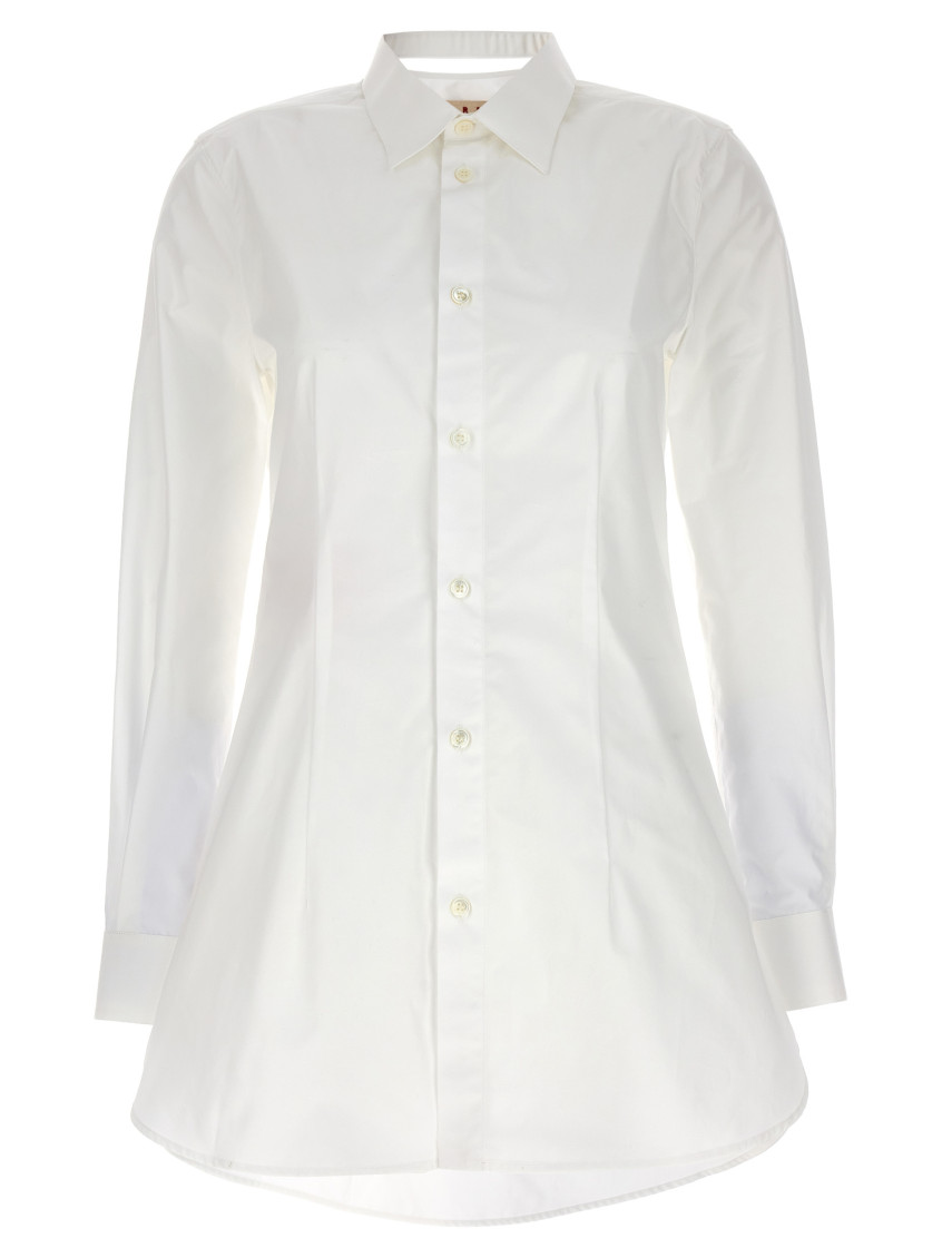 Marni Camicia In Popeline Bianco Donna In White