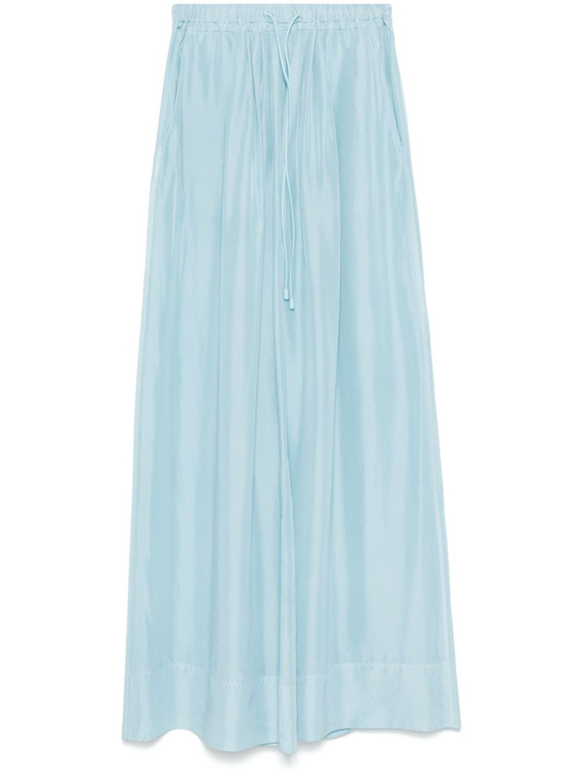 Forte Forte Women Silk Wide-leg Trousers In Sky Blue