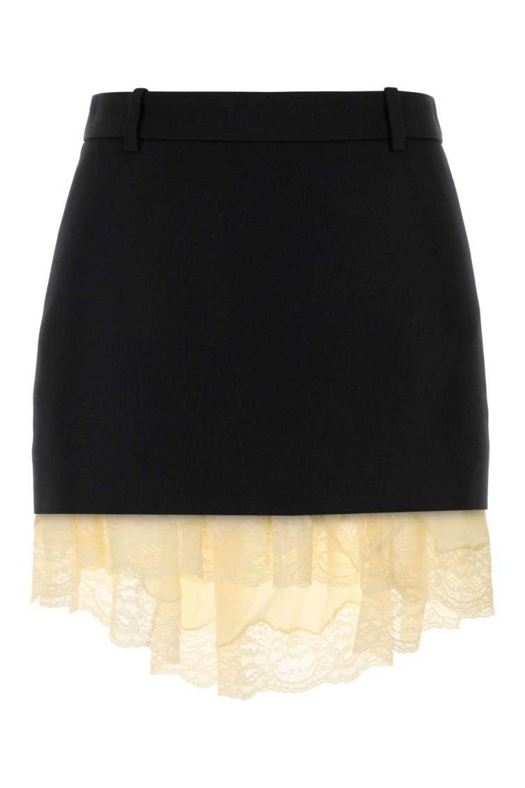 Balenciaga Black Lingerie Mini Tailored Skirt In Black