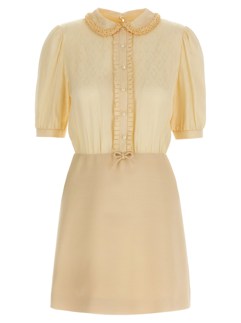 Valentino Women's Crepe Couture Short Dress In Neutral