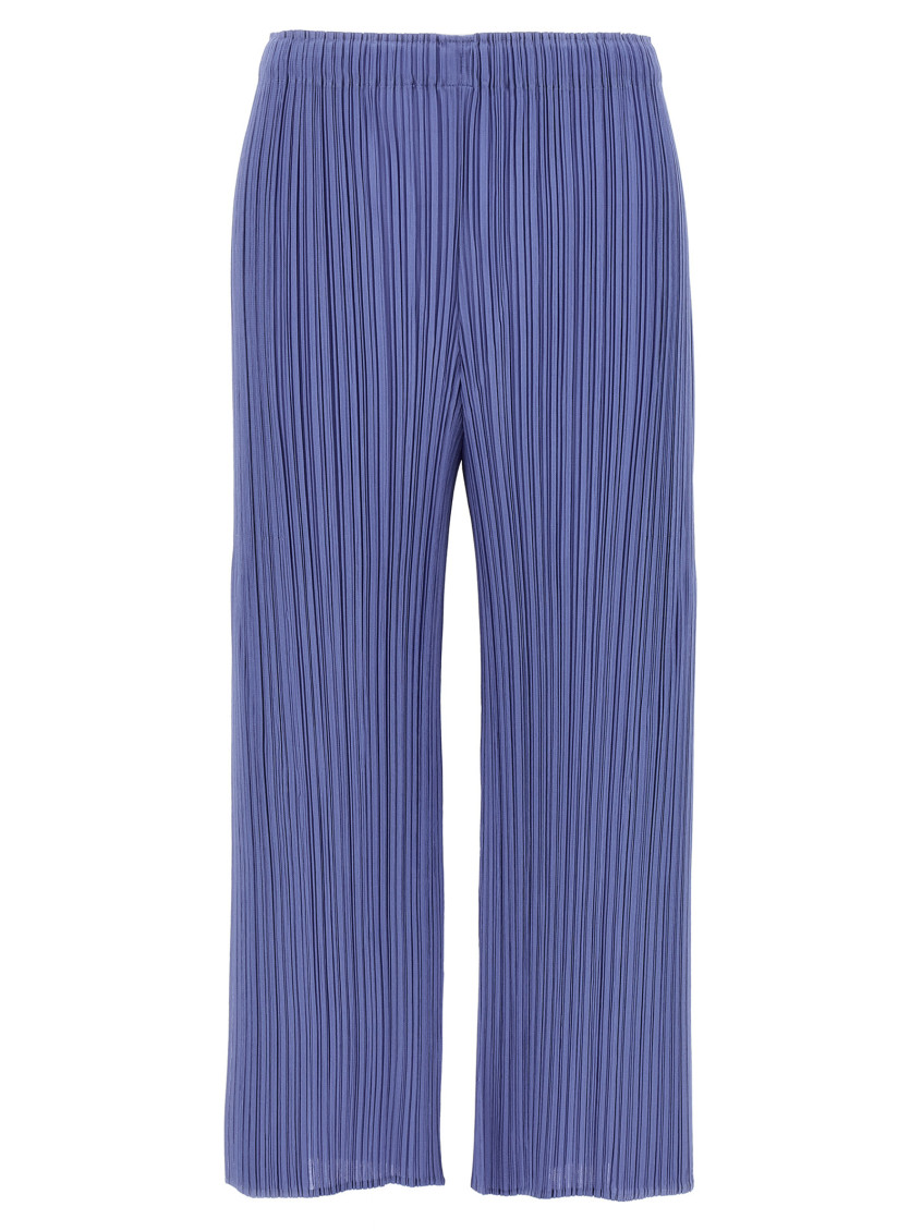 Issey Miyake March Pleated Wide Leg Trousers In Blue