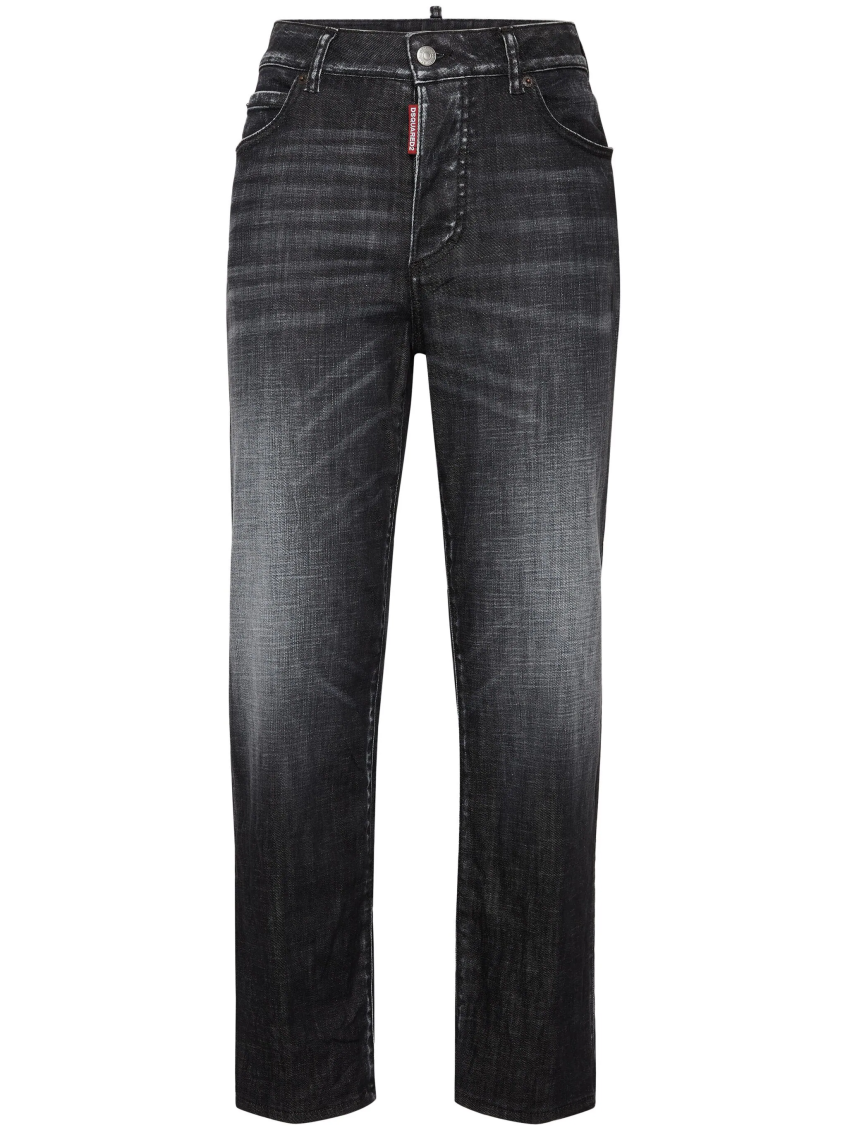 Dsquared2 Straight-leg Jeans With Faded Effect And 5 Pockets In Black