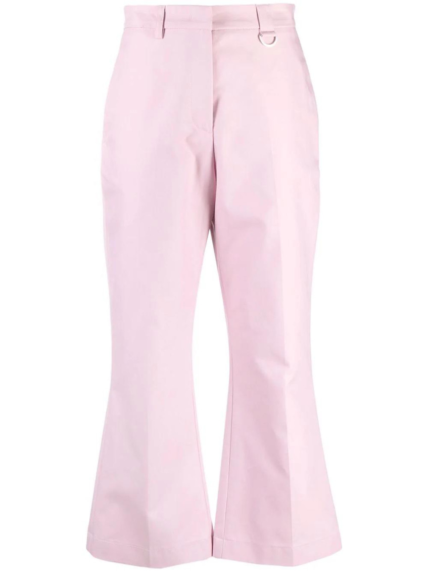 Msgm High-waist Cropped Trousers In Pink