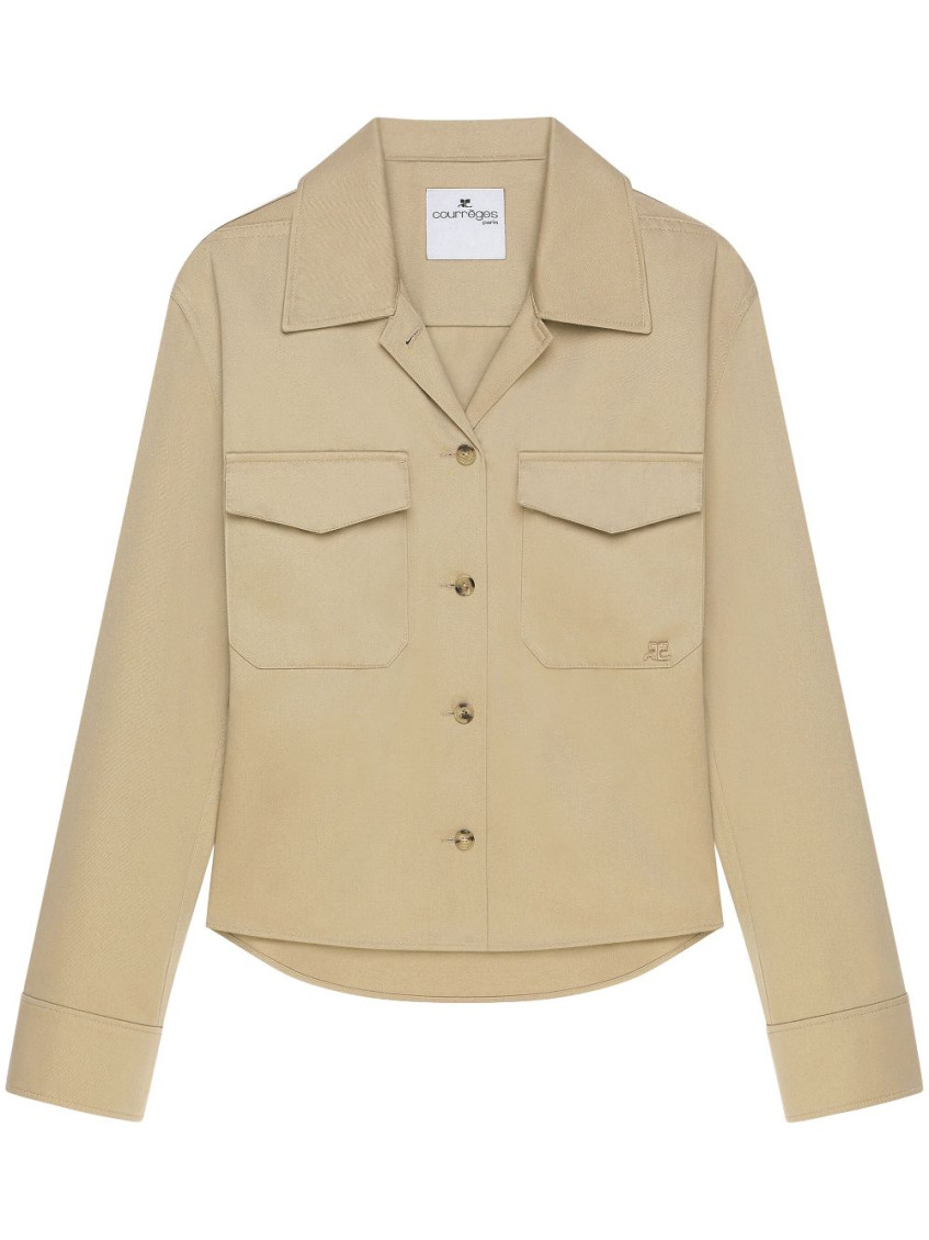 Shop Courrèges Beige Cotton Shirt