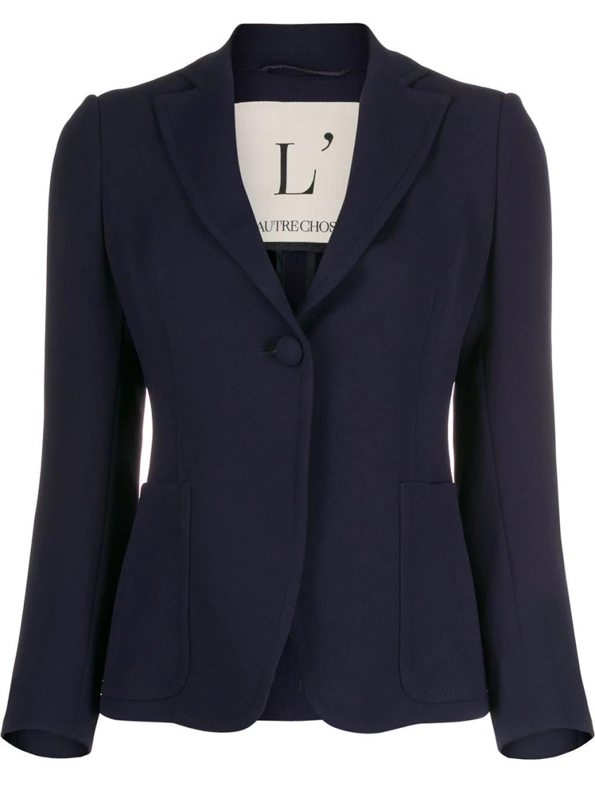 L'autre Chose Slim Fit Blazer In Dark Blue