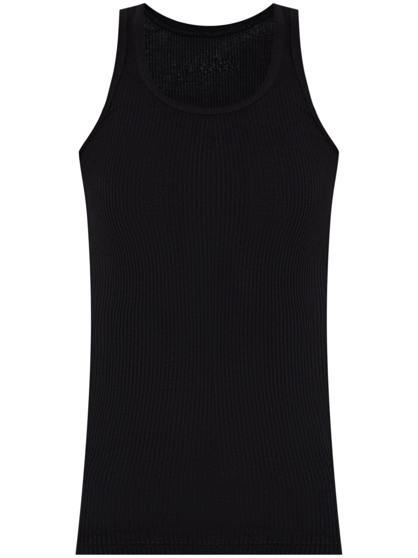 Isabel Marant Logo-embroidered Rib Knit Tank Top In Black