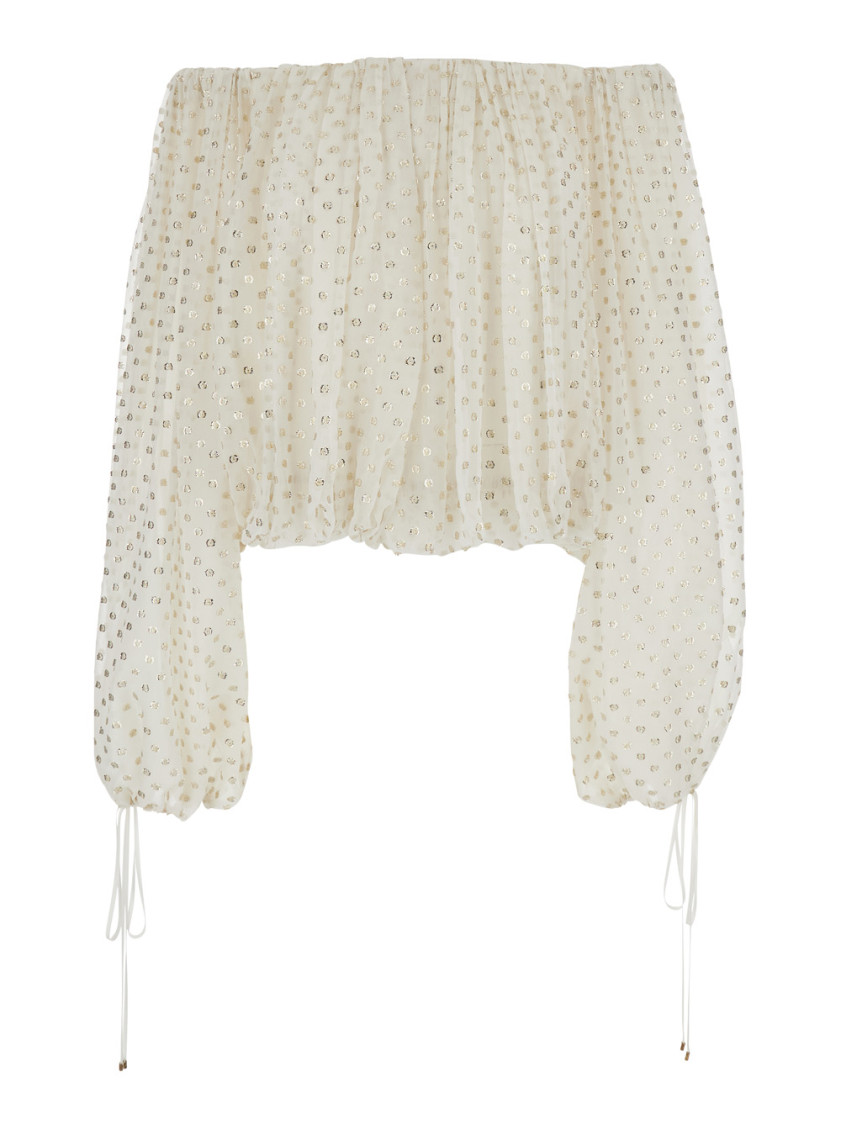 Shop Chloé White Off Shoulder Top