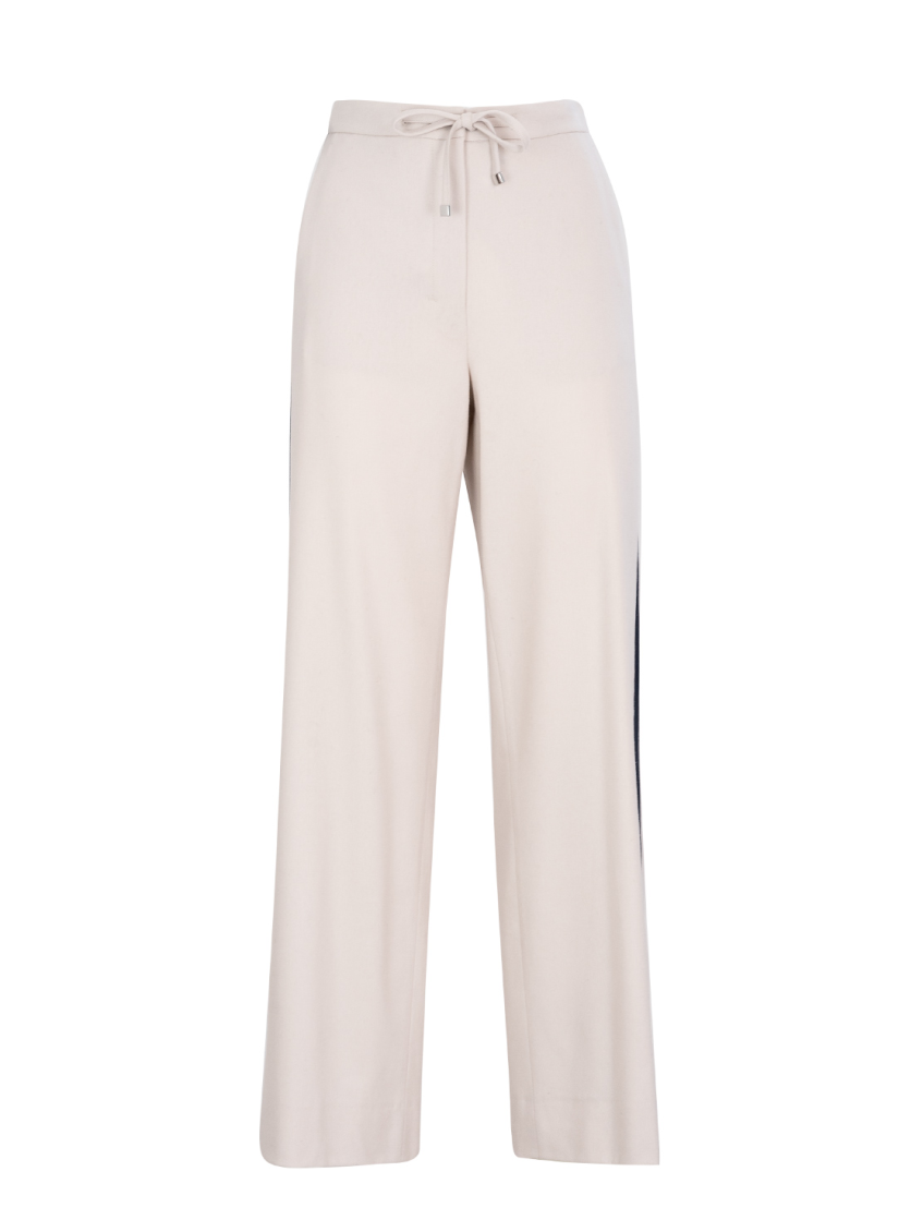 Max Mara Off White Filippa Soft Flannel Trousers In Off White