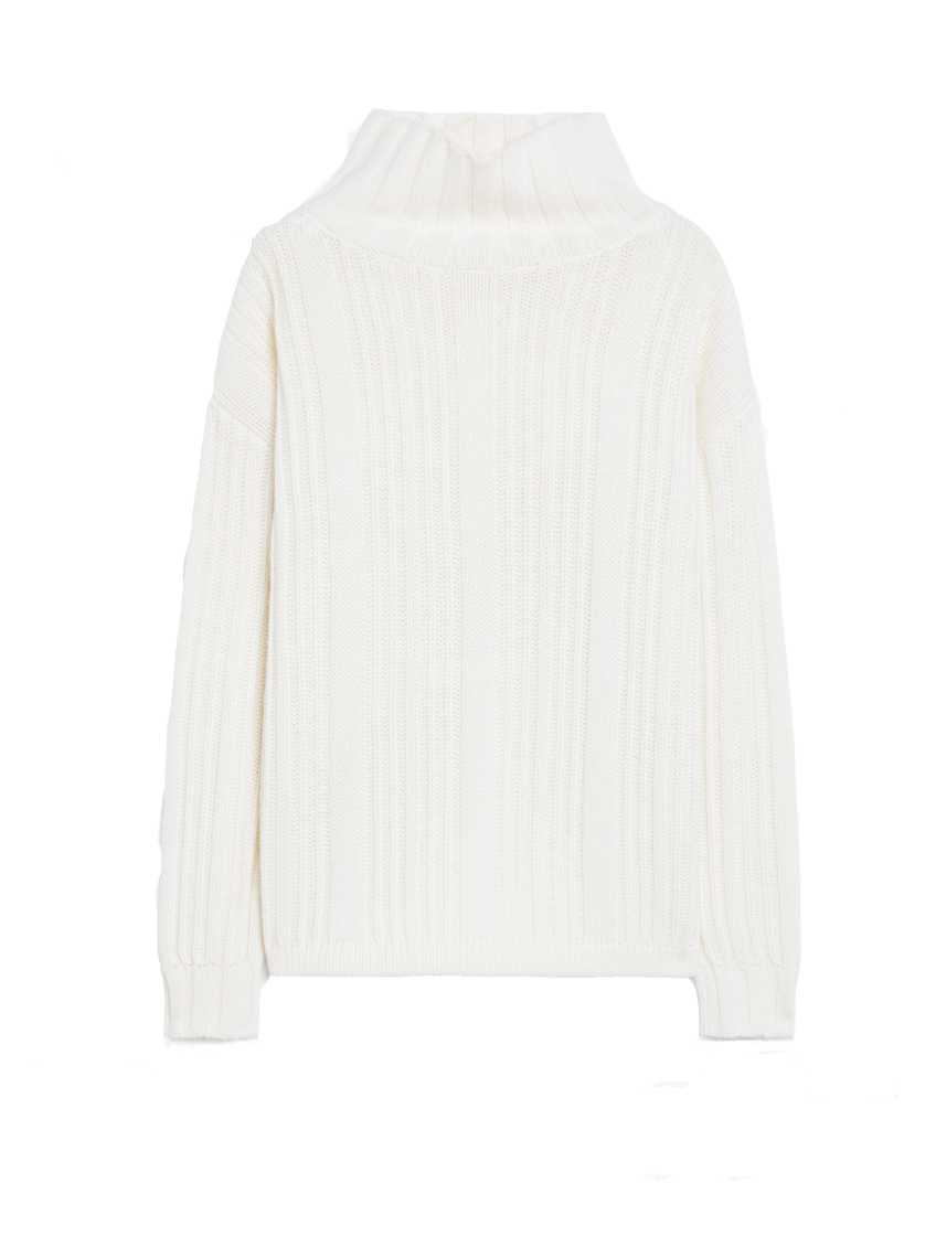 Max Mara Vitalba Wool And Cashmere Polo-neck Jumper In White