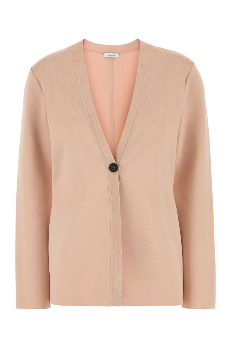 Ferragamo Stretch Viscose Blend Cardigan In Pink