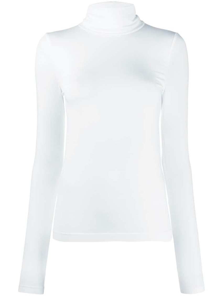 Wolford Aurora Long-sleeve Turtleneck Sweater In White