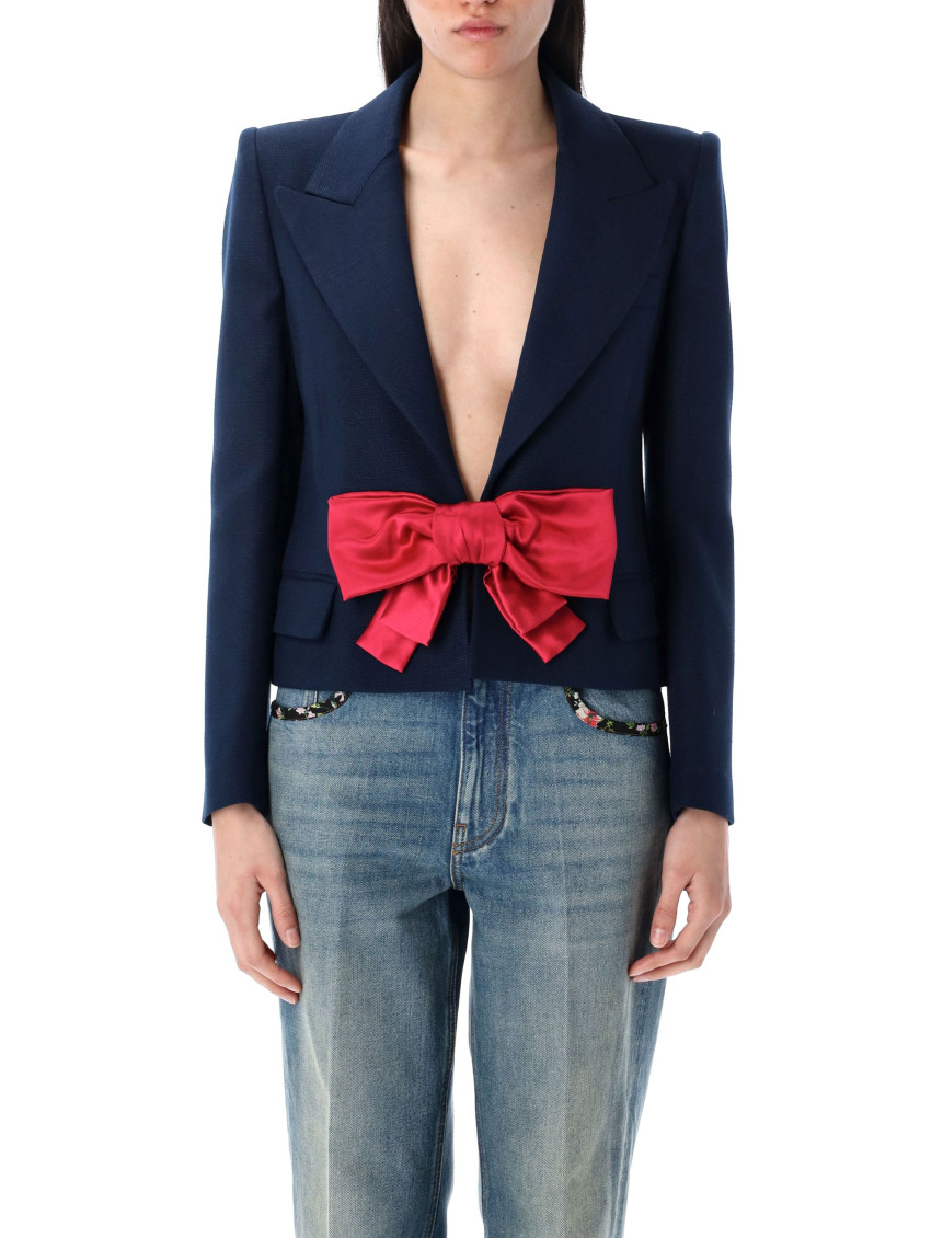 Valentino Dark Blue Plusdepois Print Blazer In Blue