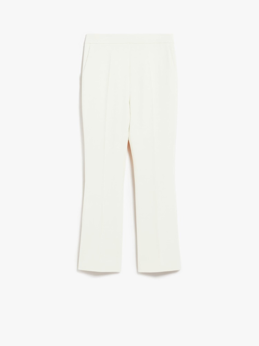Max Mara Nepeta Ankle-length Trousers In Wool Crepe In White