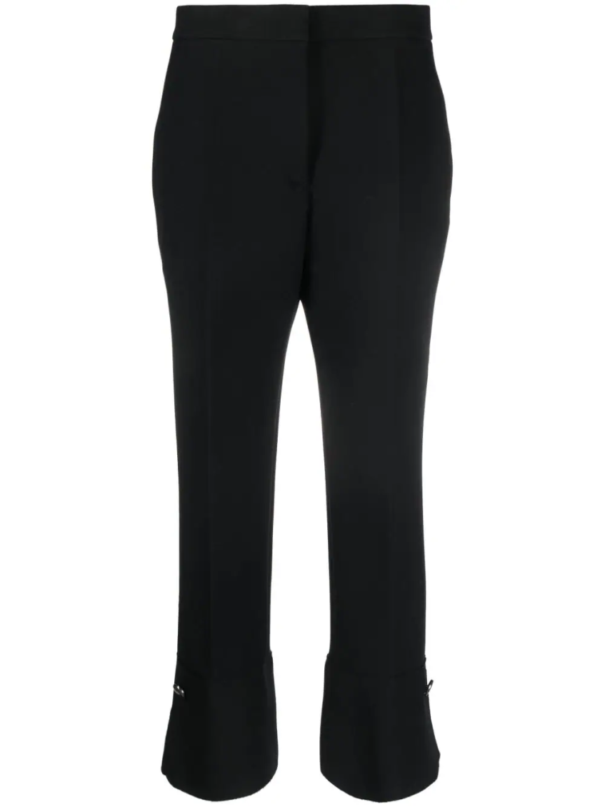 Msgm Pressed-crease High-waisted Trousers In Black