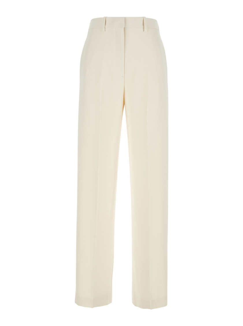 Theory White Pants With Belt Loops In White