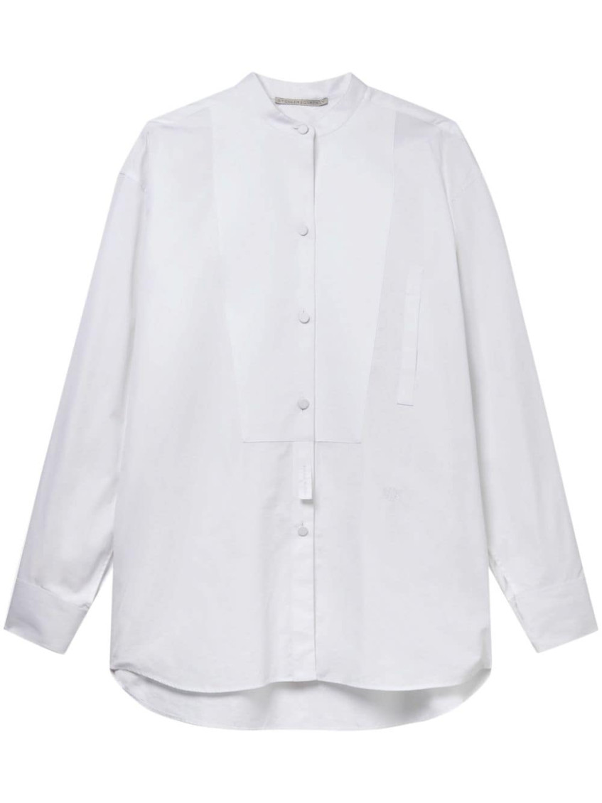 Stella Mccartney S-wave Button-up Silk Shirt In White