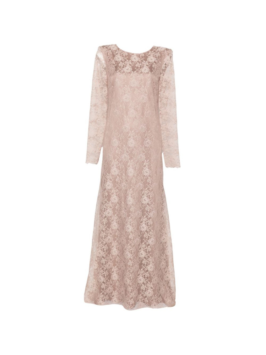 D.Exterior Brown Round Neck Lace Maxi Dress for Women Online USA at  Darveys.com