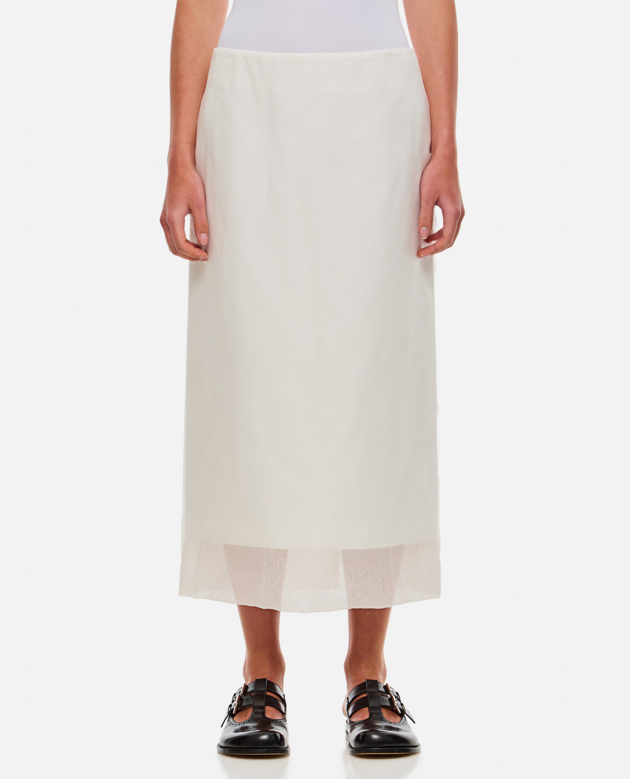Sportmax Aceti Double Layer Midi Skirt In White