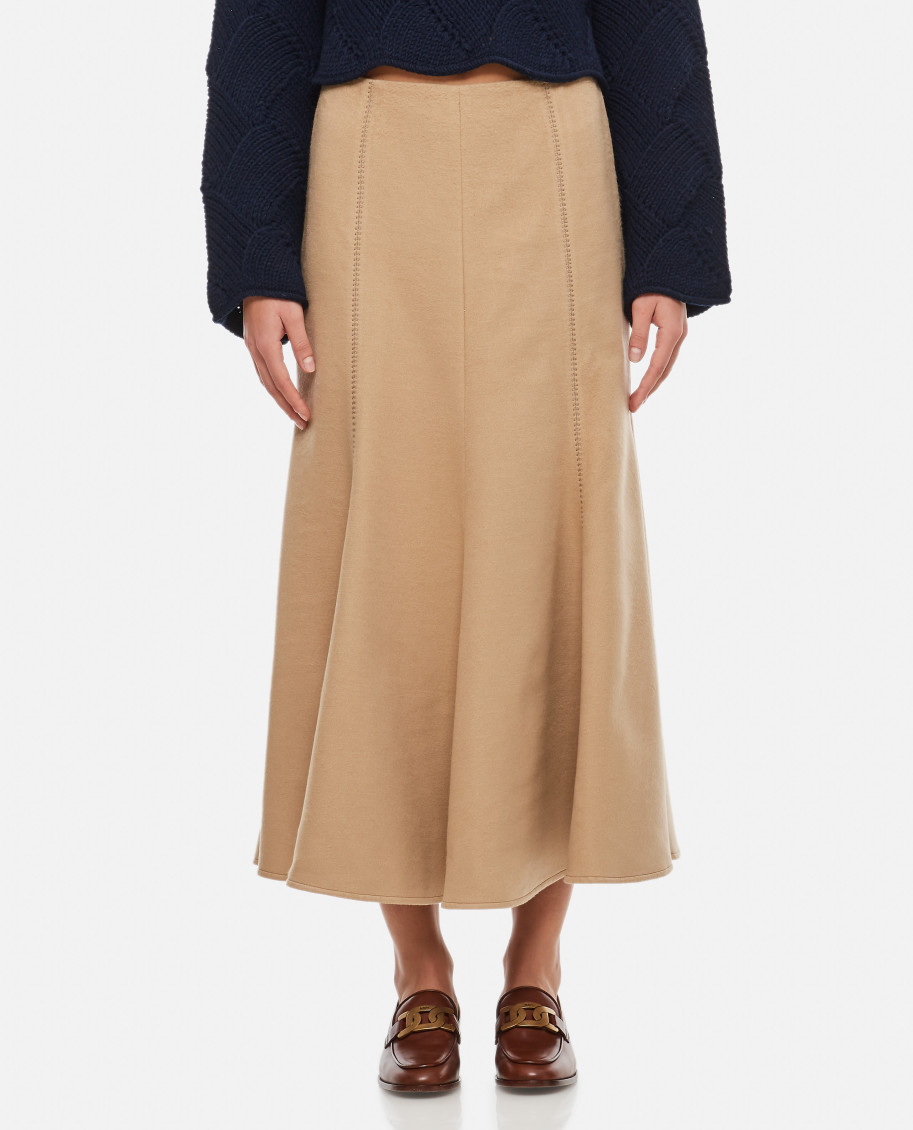 Gabriela Hearst Maureen High-rise Pleated Midi Skirt In Beige