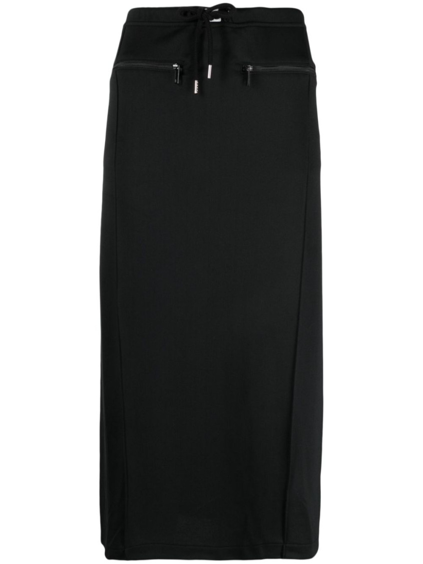 Courrèges Drawstring Tracksuit Maxi Skirt In Black