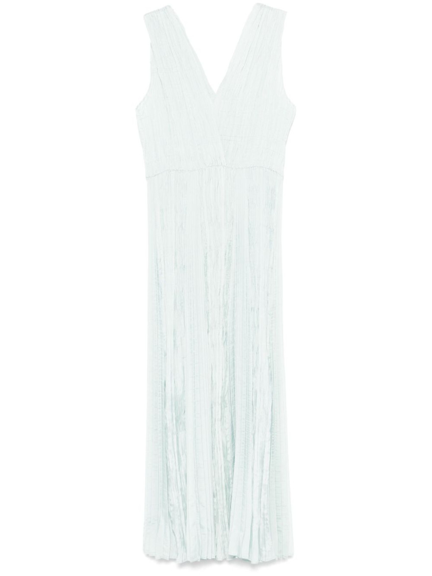 Shop Forte Forte Sky Blue Pleated Long Dress