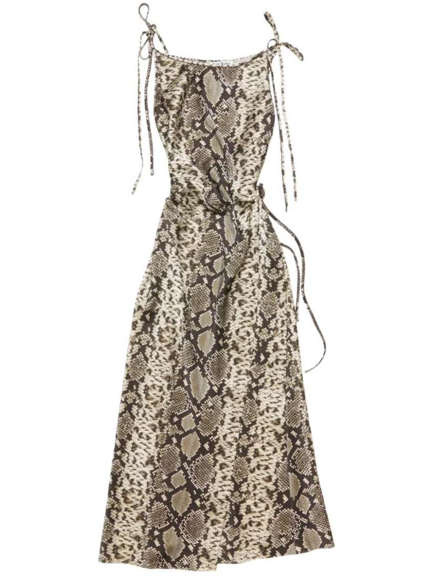 Acne Studios Women Satin Python Print Midi Dress