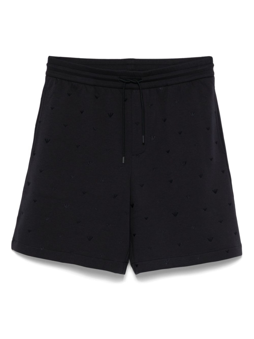 Emporio Armani Logo Print Cotton Shorts