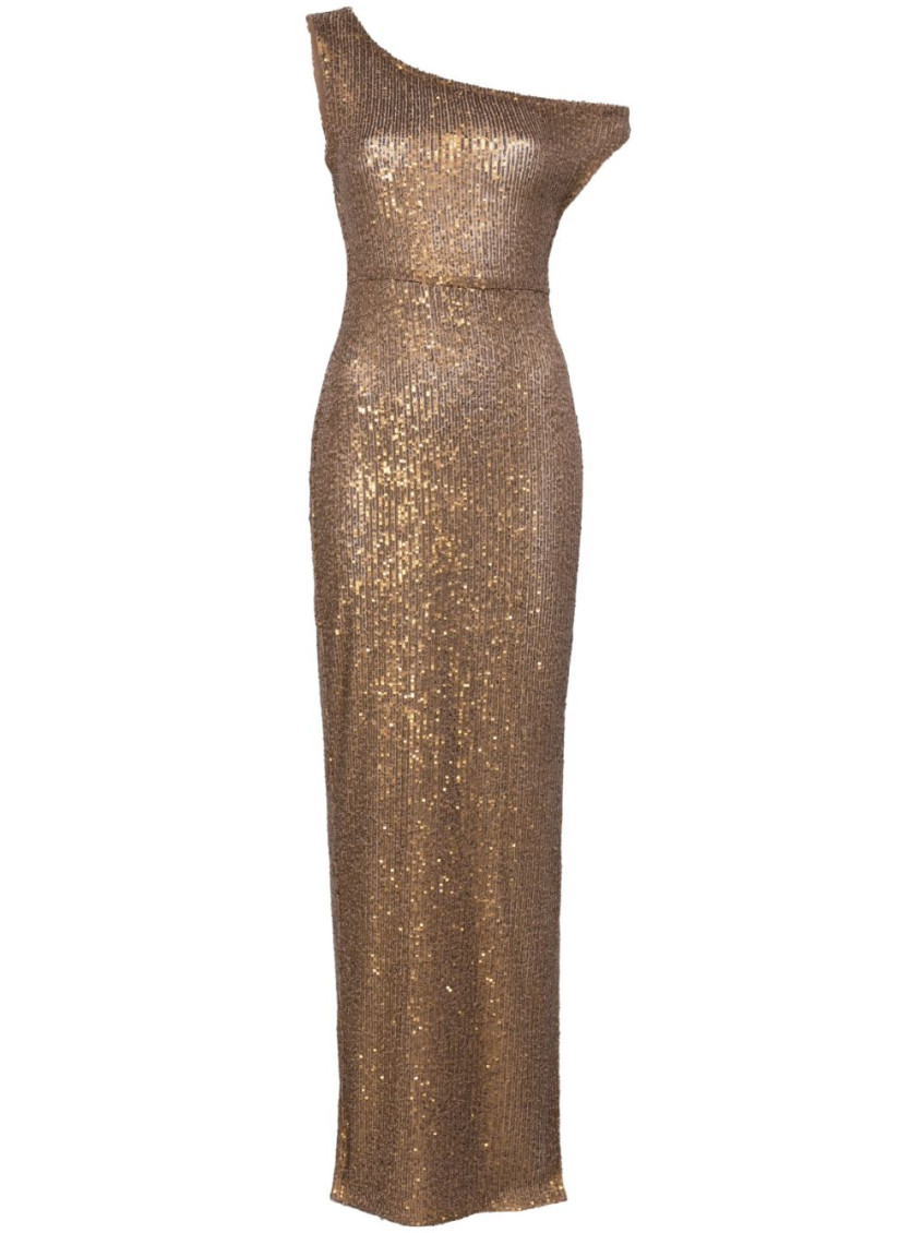 Norma Kamali Bronze Sequins Evening Dress