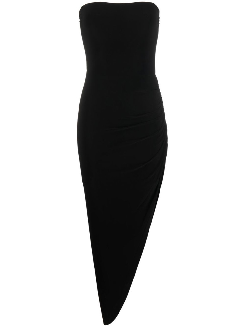 Norma Kamali Strapless Ruched Stretch-jersey Midi Dress