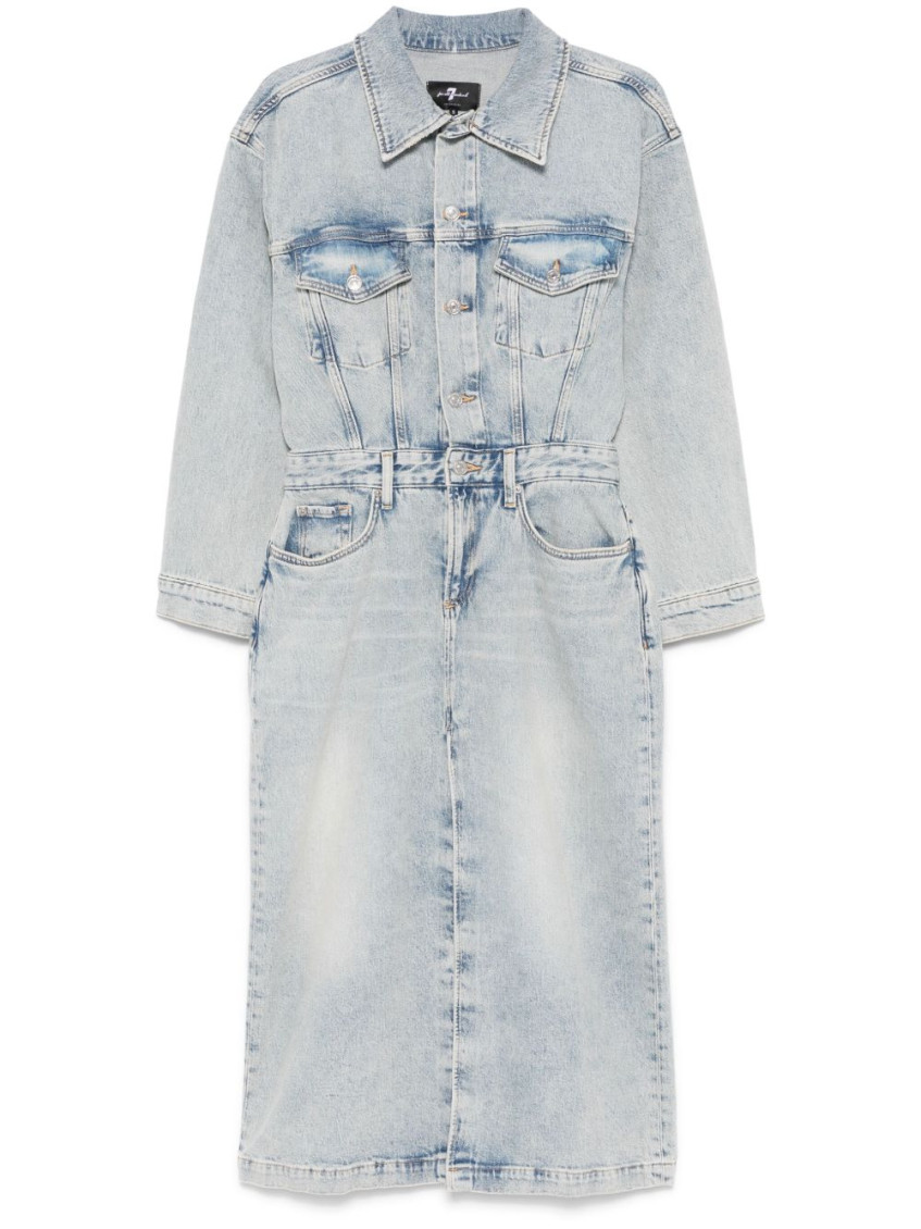 SEVEN LIGHT BLUE DENIM LONG DRESS 