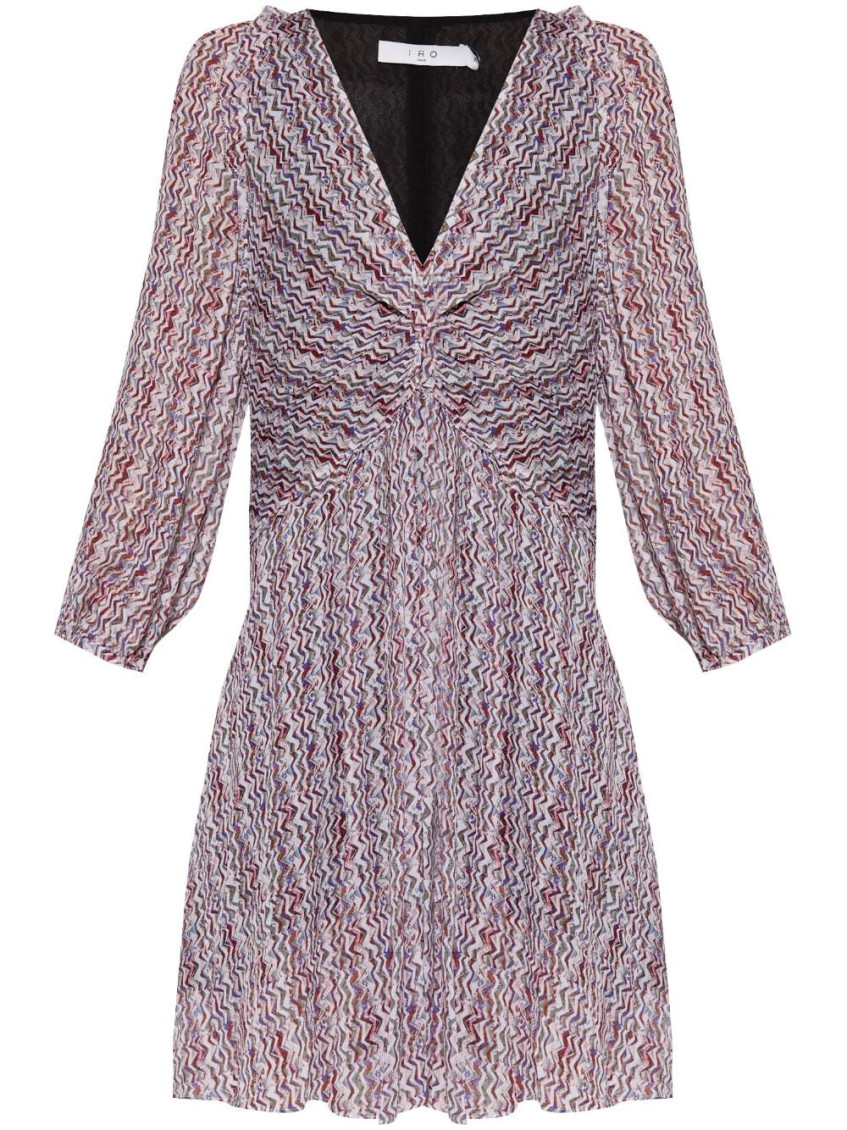Iro Graphic Print Mini Dress With Asymmetric Hem