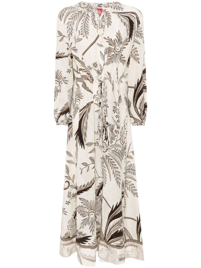 F.r.s For Restless Sleepers For Restless Sleepers Printed Silk Dress