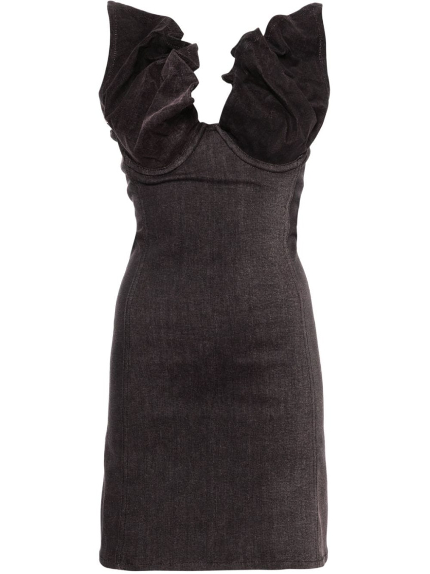 Y/project Black/purple Denim Mini Dress