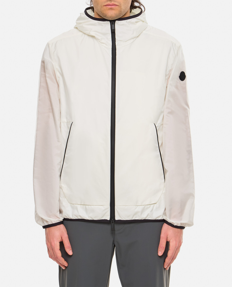 Moncler White Grainer Hooded Windbreaker Jacket