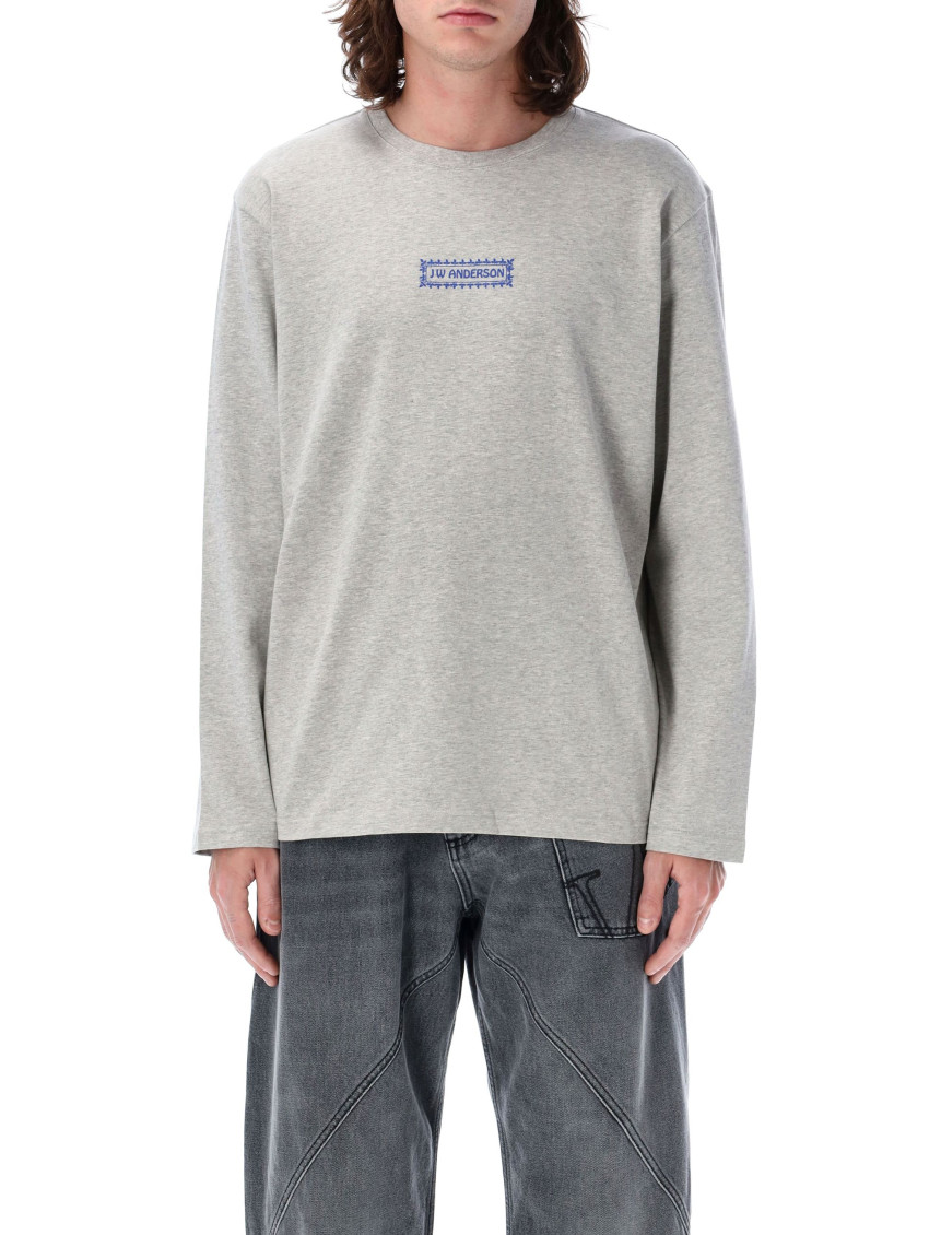 Jw Anderson Grey Long Sleeve Logo T-shirt