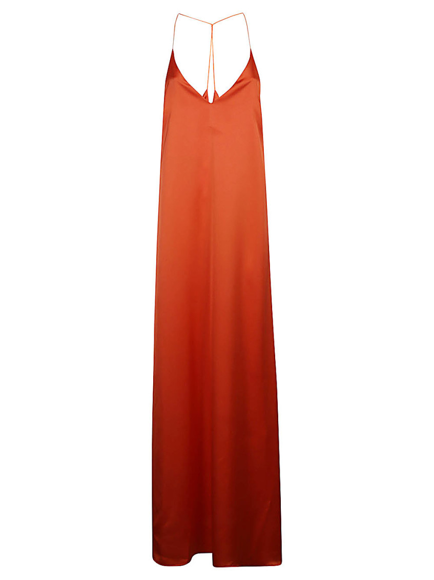 Studio Nina Orange Athena Long Silk Dress