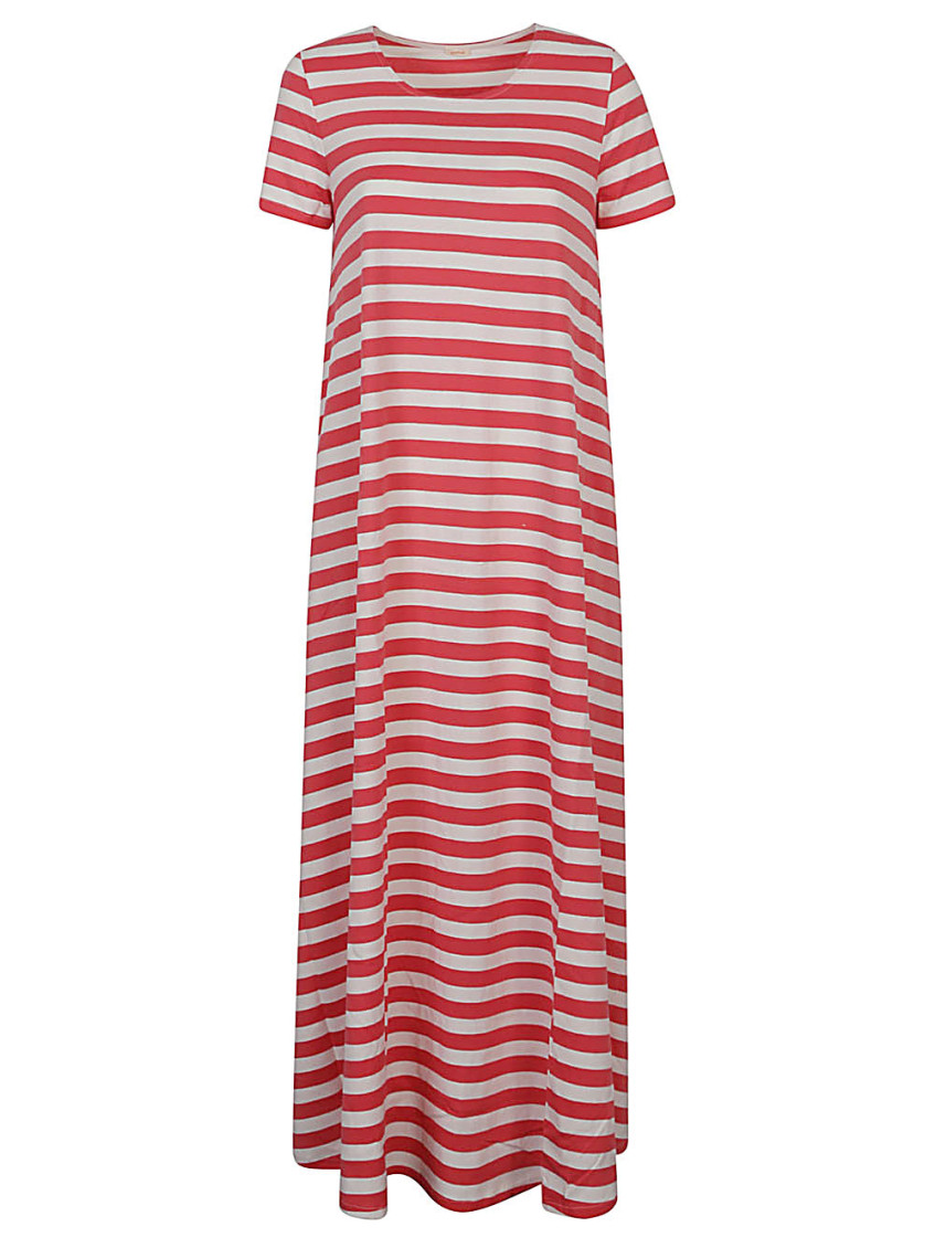 Apuntob Striped Cotton Long Dress