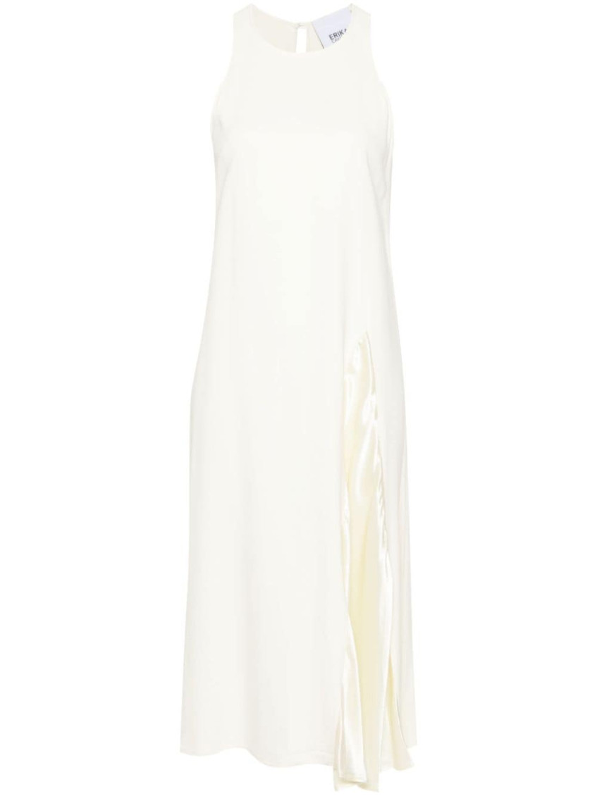 Erika Cavallini Semi-couture White Sleeveless Midi Dress