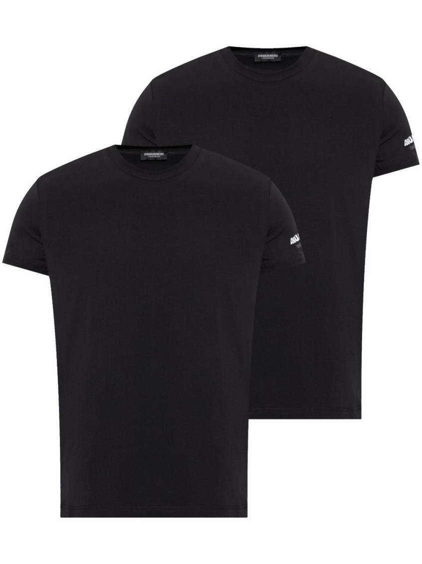 Dsquared2 Logo Printed Two-pack T-shirt In Black