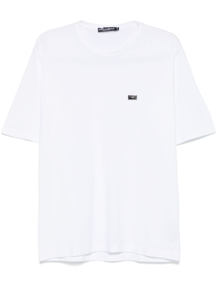 Dolce & Gabbana Crew Neck T-shirt In White With Logo